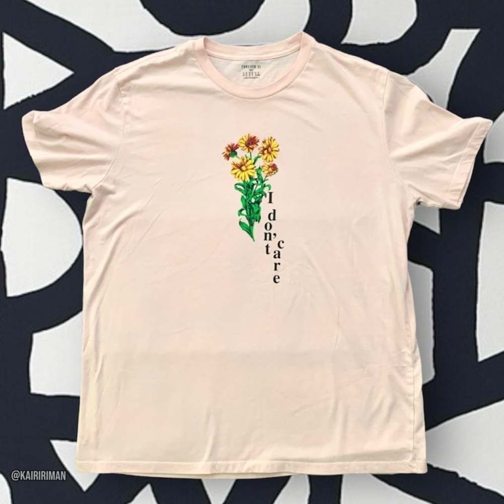 Forever 21 "I Don’t Care" Sunflower T-shirt